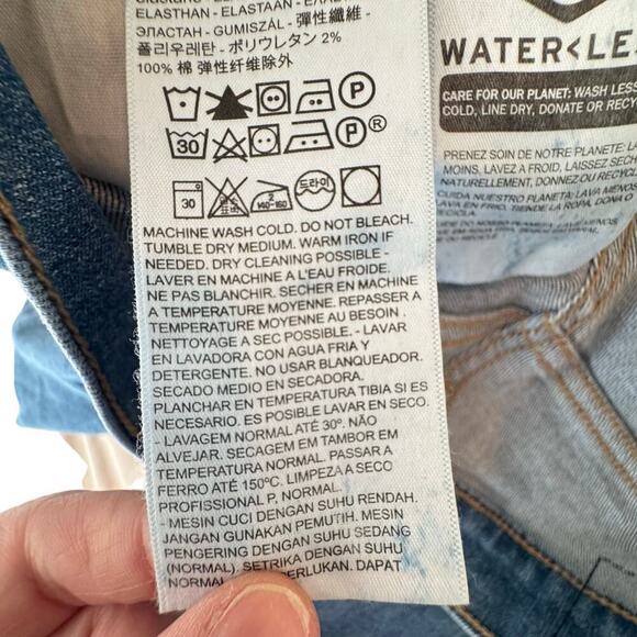 Levis Womens Mile High Cropped Wide Leg Jeans W 29 Button Fly Fisherman Sailor - Picture 7 of 15